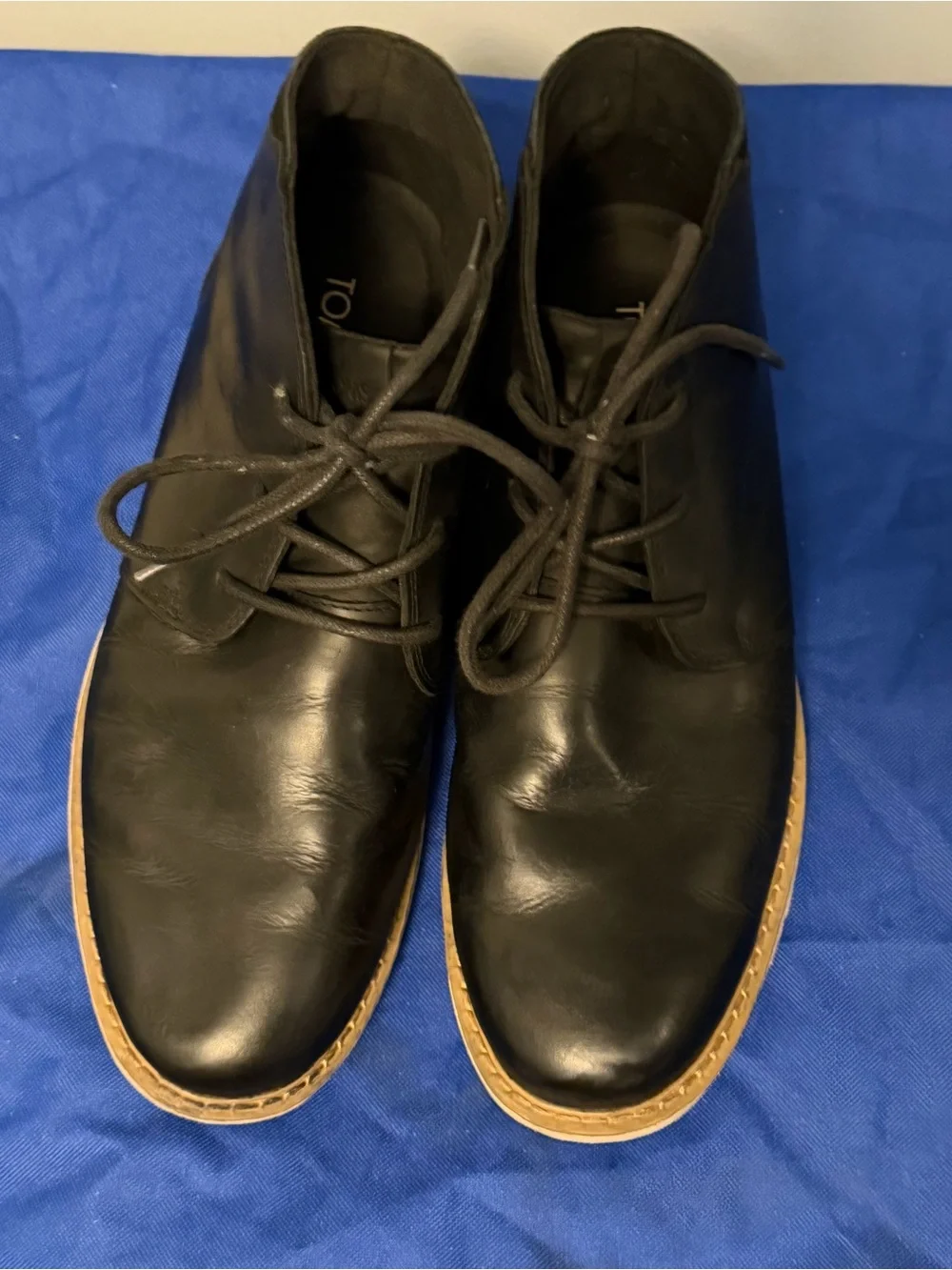 TOMS Black 100% quality Leather Chukka Boots